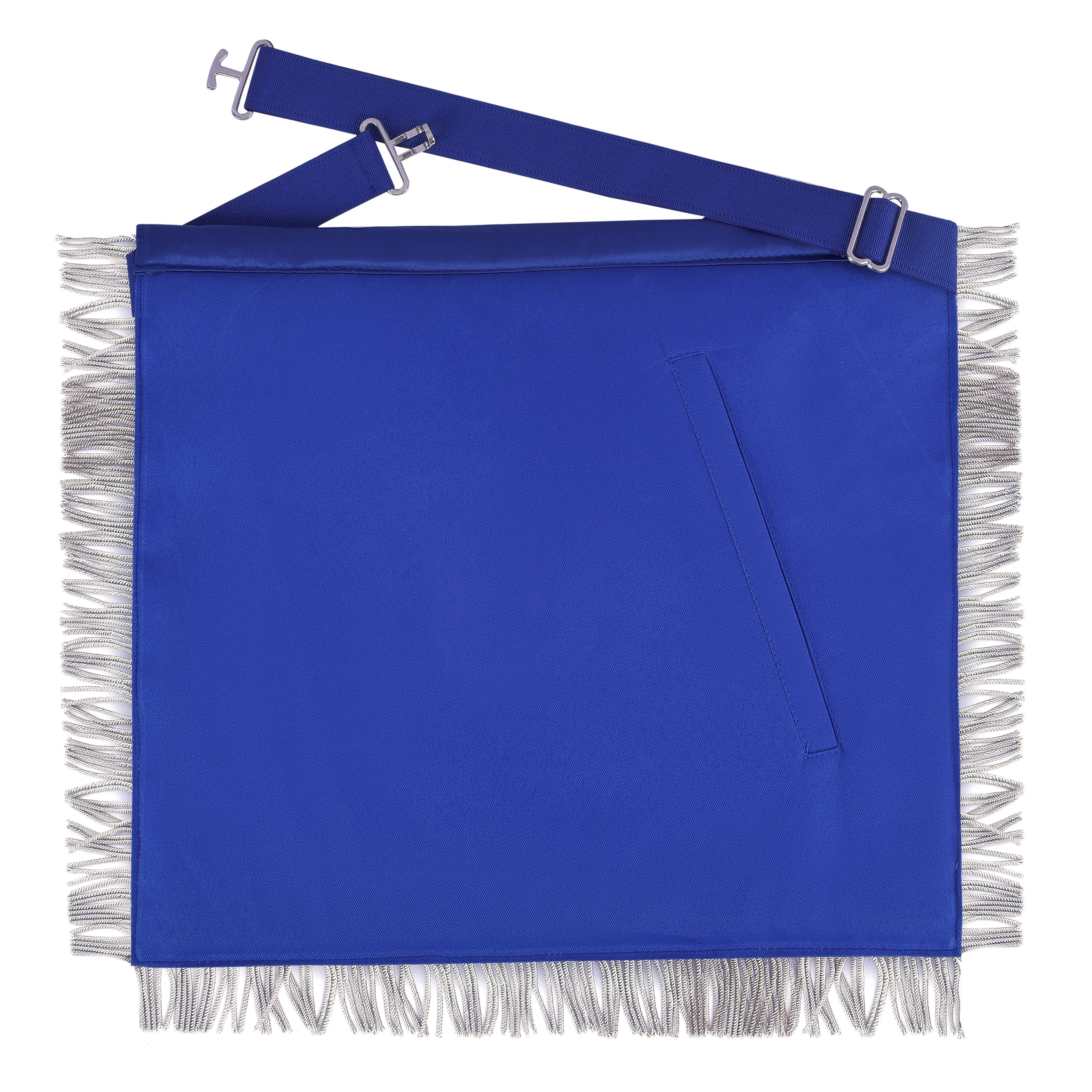 Past Master Blue Lodge California Regulation Apron - Gold Bullion With Silver Braid Fringe