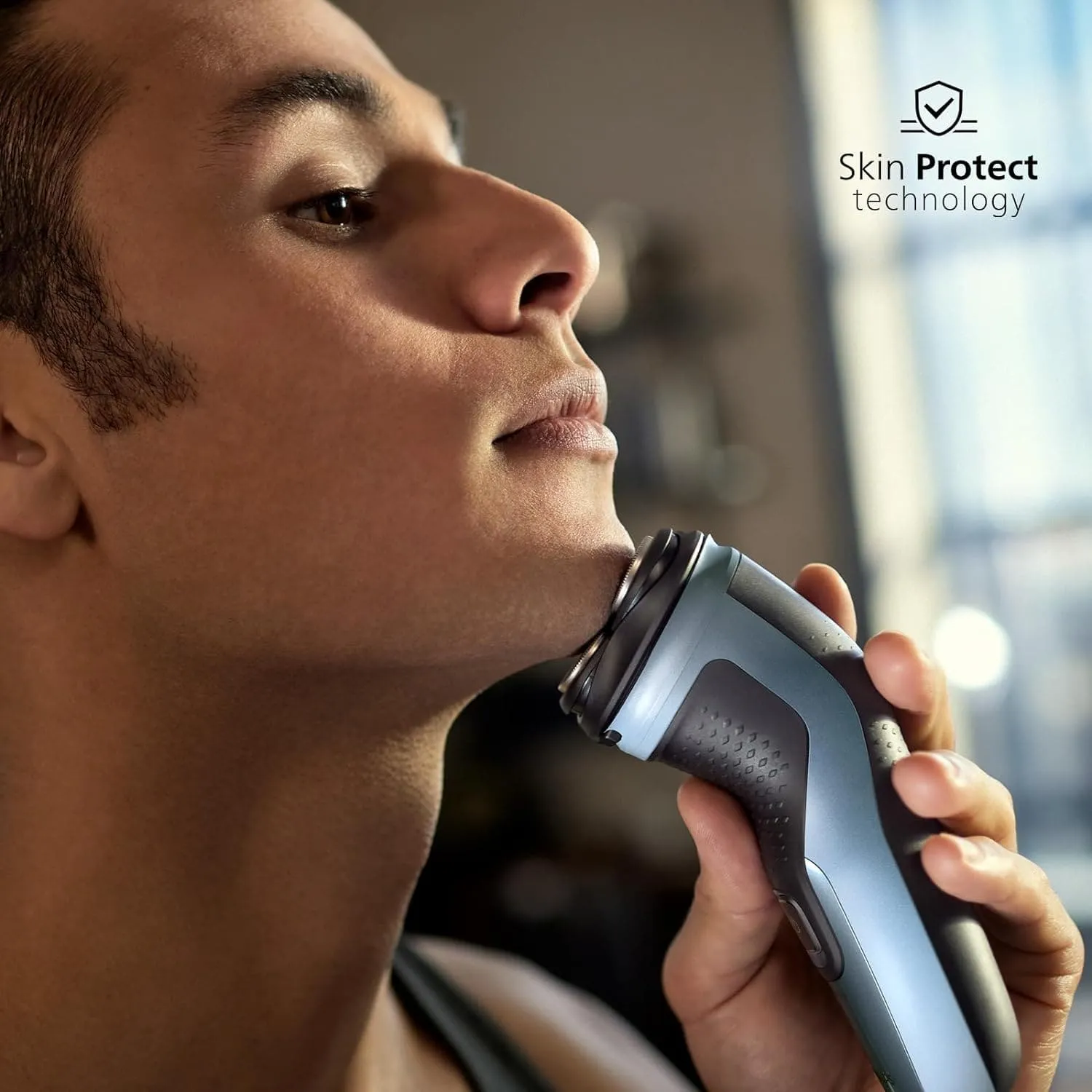 Philips Electric Shaver Series 3000X - Wet & Dry Electric Shaver for Men in Celestial Blue, with SkinProtect Technology, Pop-up Beard Trimmer, Ergonomic Men's Shaver (Model X3053/00)