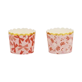 PLCC1851 - Gold Foil Bows on Pink 5 oz Baking Cups