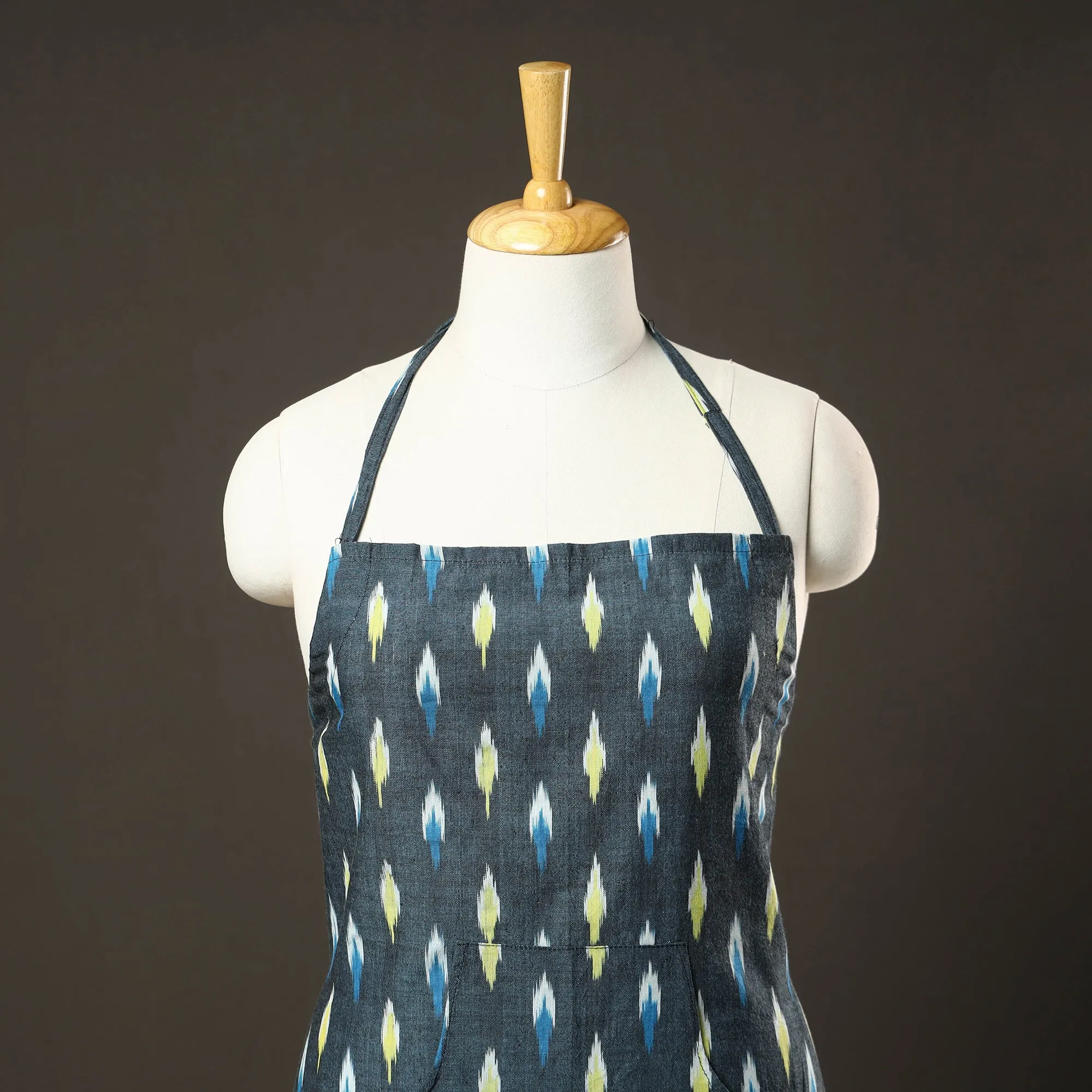 Pochampally Ikat Weave Cotton Apron with Pocket 46