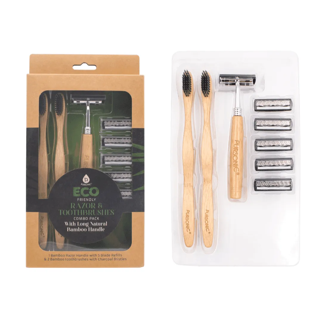 Pursonic Eco-Friendly Razor & Toothbrush Combo Pack