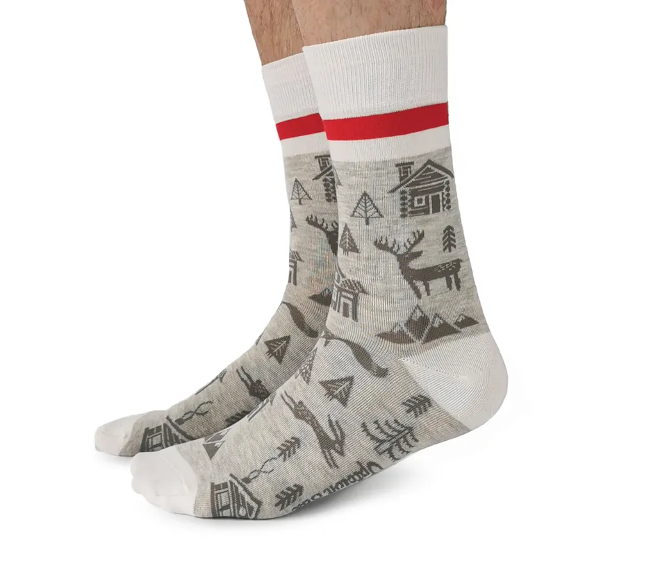 "Winter Wonderland" Cotton Crew Socks by Uptown Sox