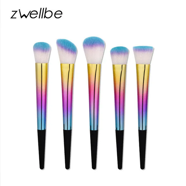 Rainbow Makeup Brushes Set