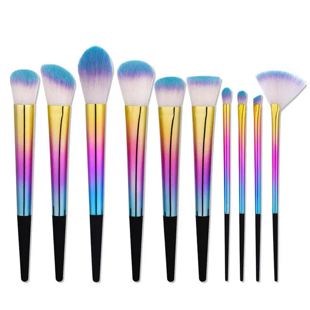 Rainbow Makeup Brushes Set