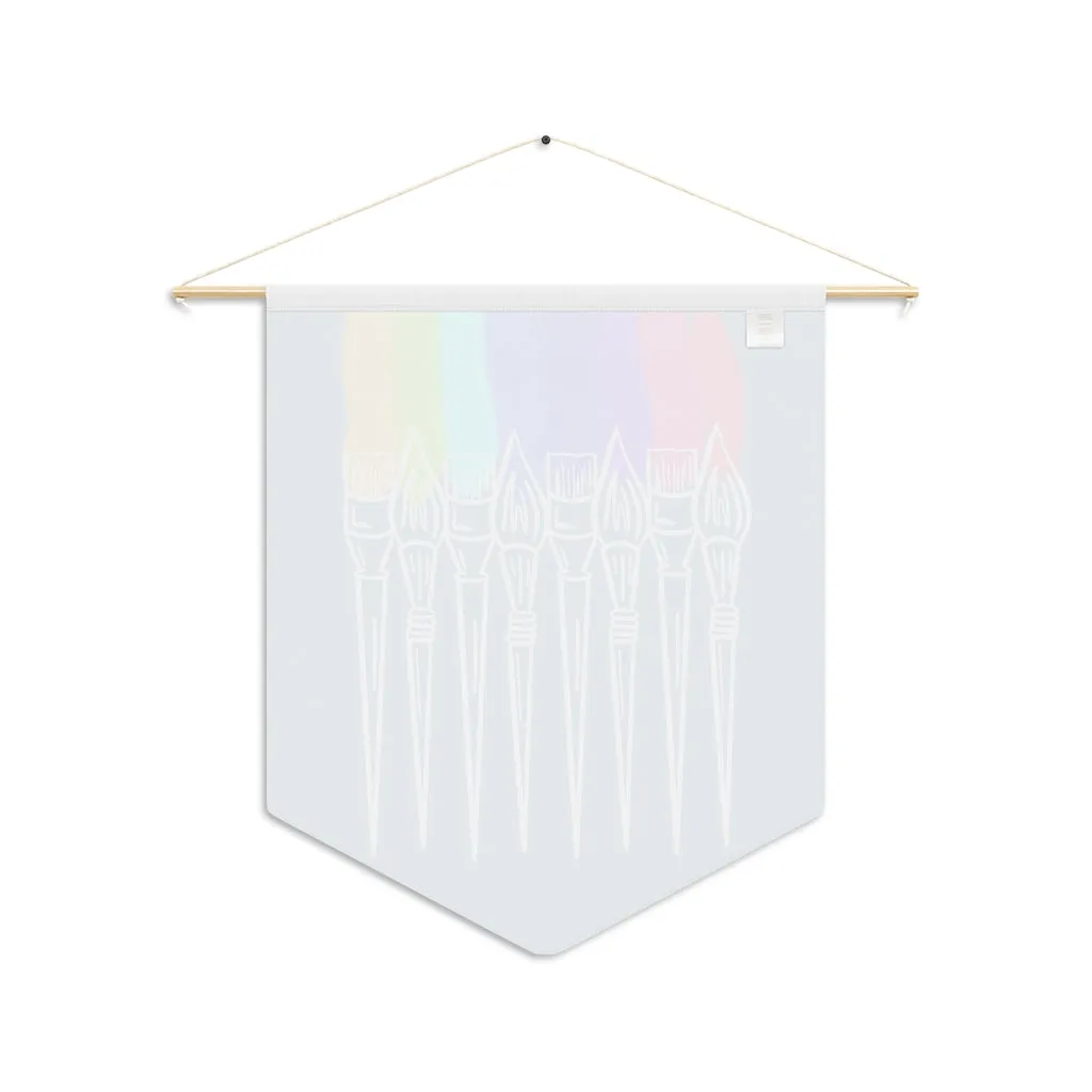 Rainbow Paint Brushes Pennant