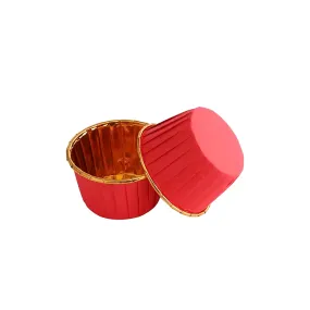 Red And Gold Foil Baking Paper Cup - B38xH30