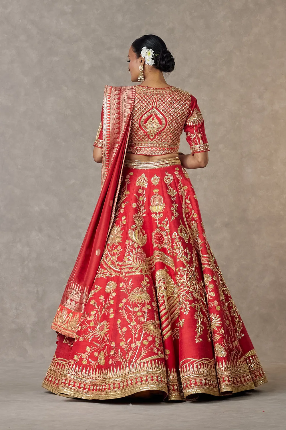 Red Bagh-E-Bahar Neelkamal Lehenga