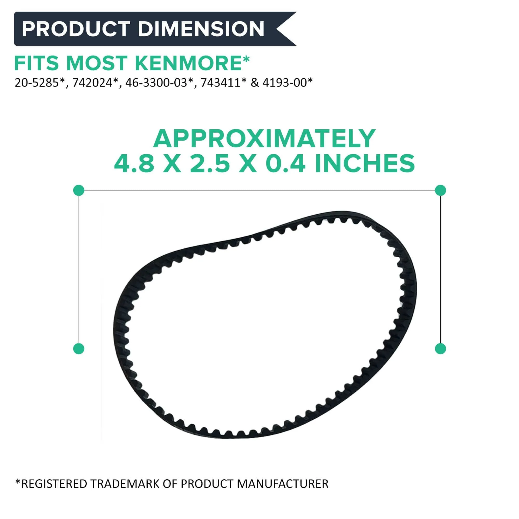 Replacement CB1 Belts, Fits Kenmore, Compatible with Part 20-5285, 742024, 46-3300-03 & 743411