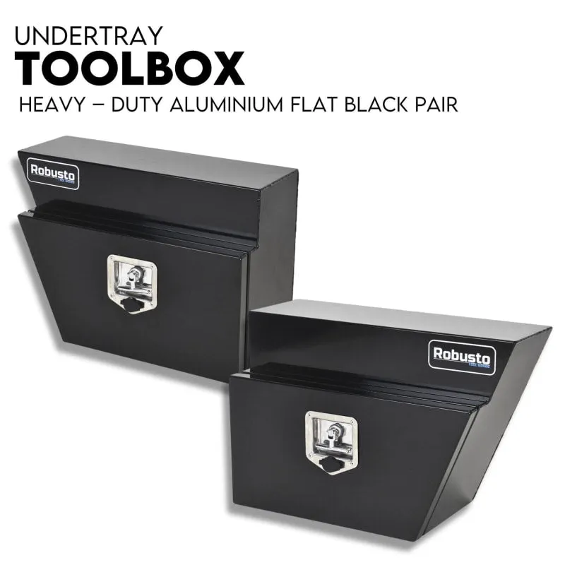 Robusto Black or Silver Aluminium Under Tray Tool Box | 600mm | Pair