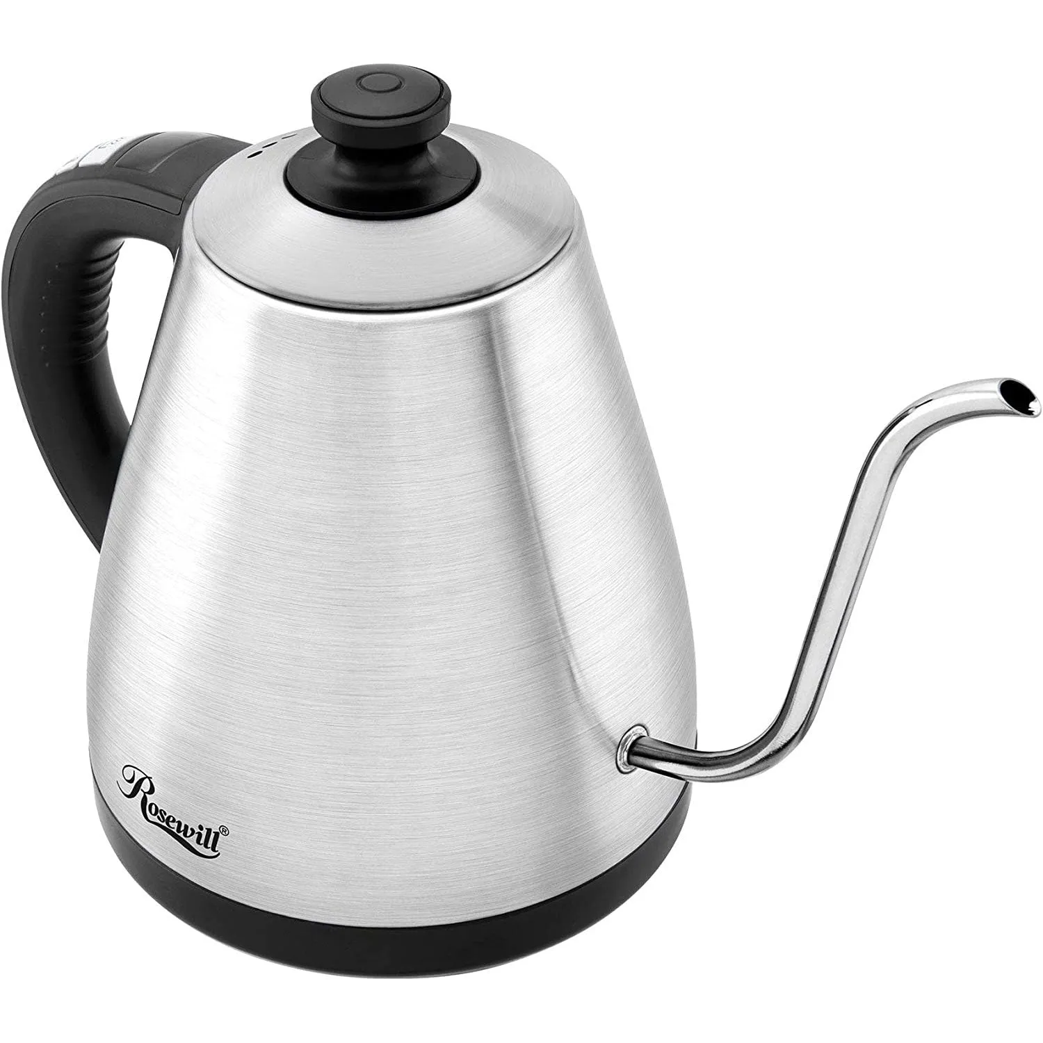 Rosewill Pour-Over Electric Gooseneck Kettle, 1L, Kettle for Coffee and Tea, LED Display, Temperature Settings, Auto Shut-Off, Keep Warm, Rapid Boiling, Stainless Steel - (RHKT-17002)