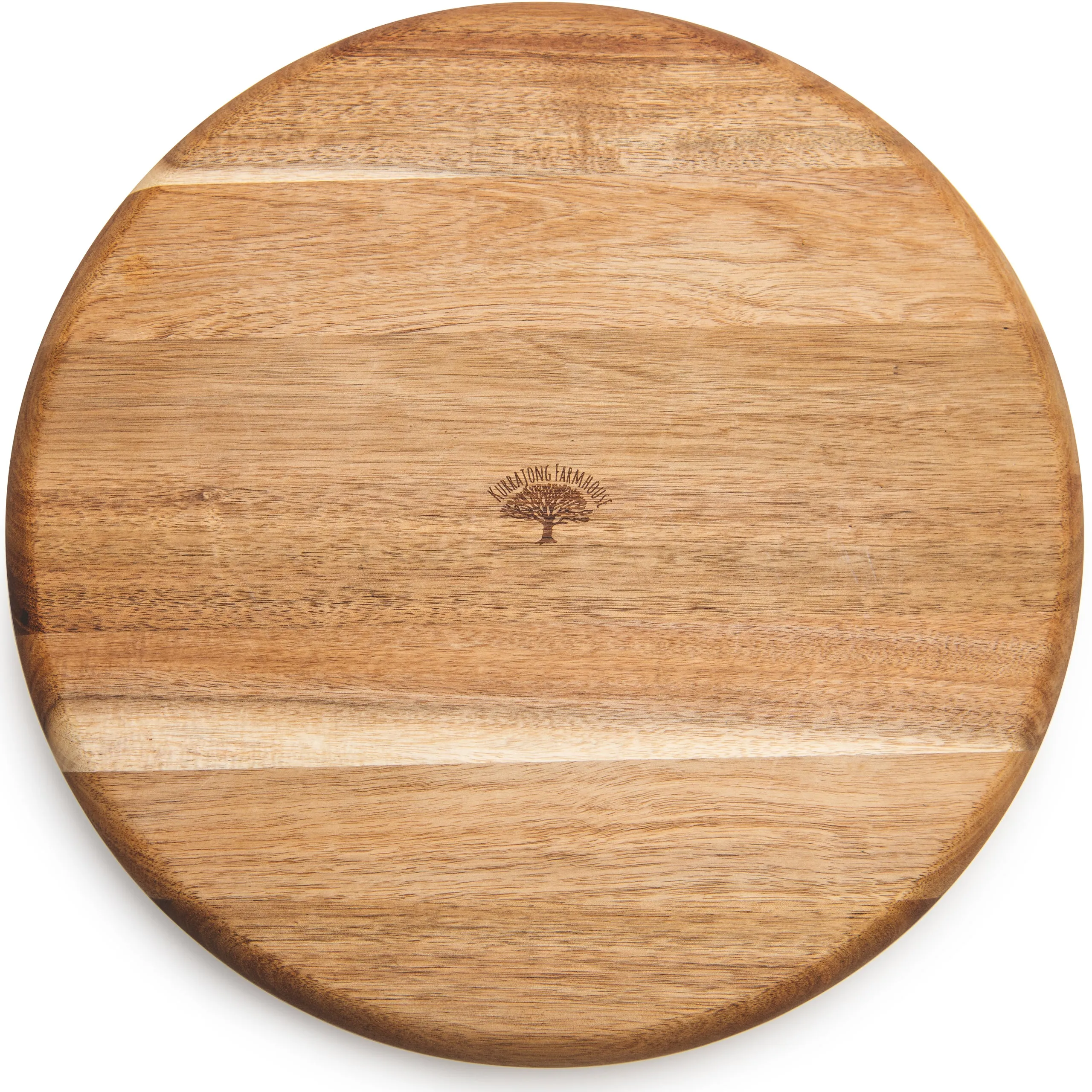 ROUND SERVING TRAY | WOOD OTTOMAN TRAY - 15.75" wide