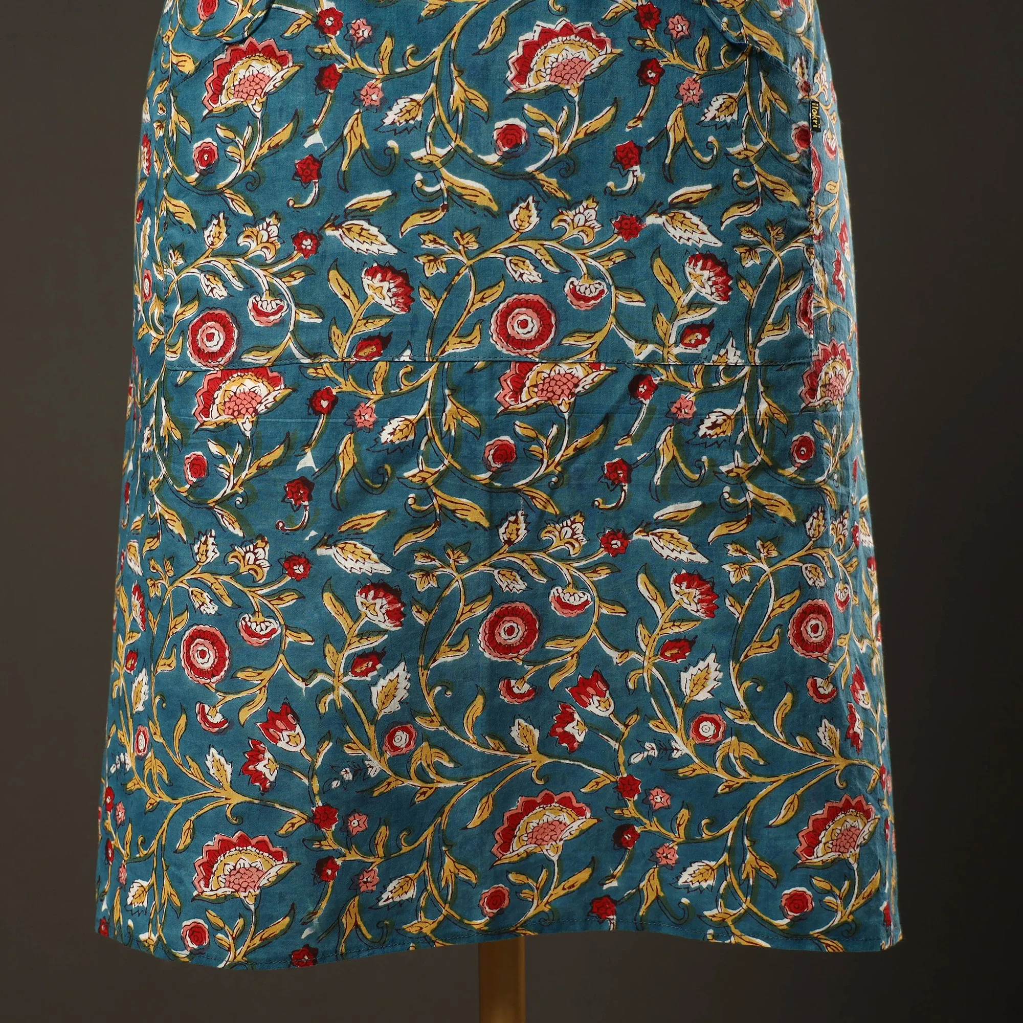 Sanganeri Block Printed Cotton Apron with Pocket 13