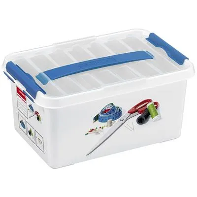 Sewing Box With Tray 6L - White/Blue