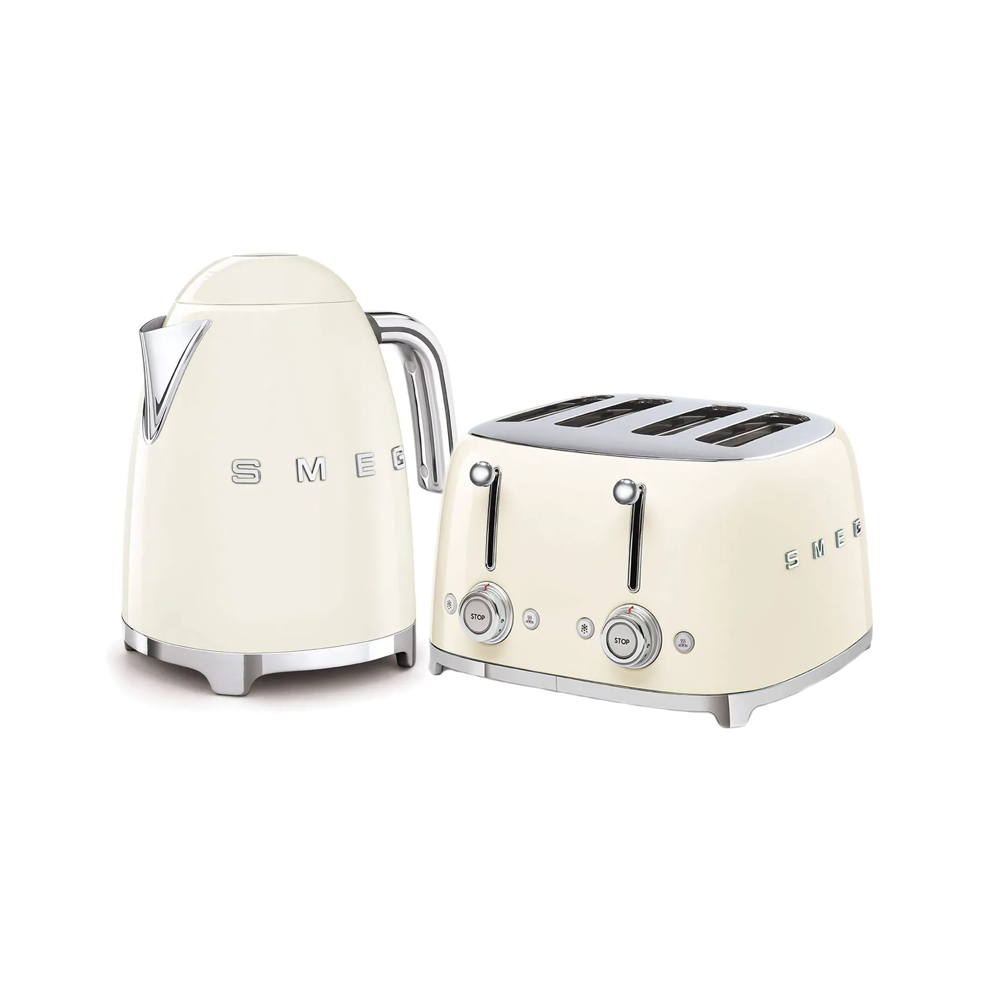 Smeg Retro 4 Slice Toaster & 1.7Lt Kettle Combo Cream