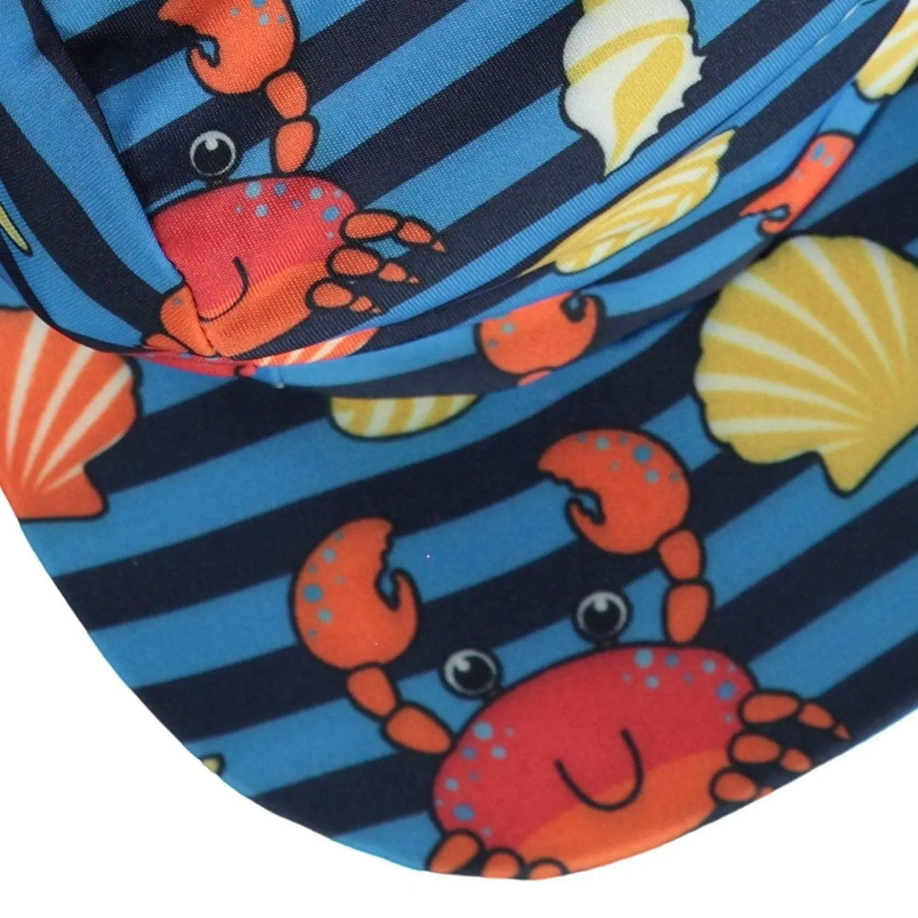 Småfolk Brilliant Blue Uv50 Sun Hat With Crabs