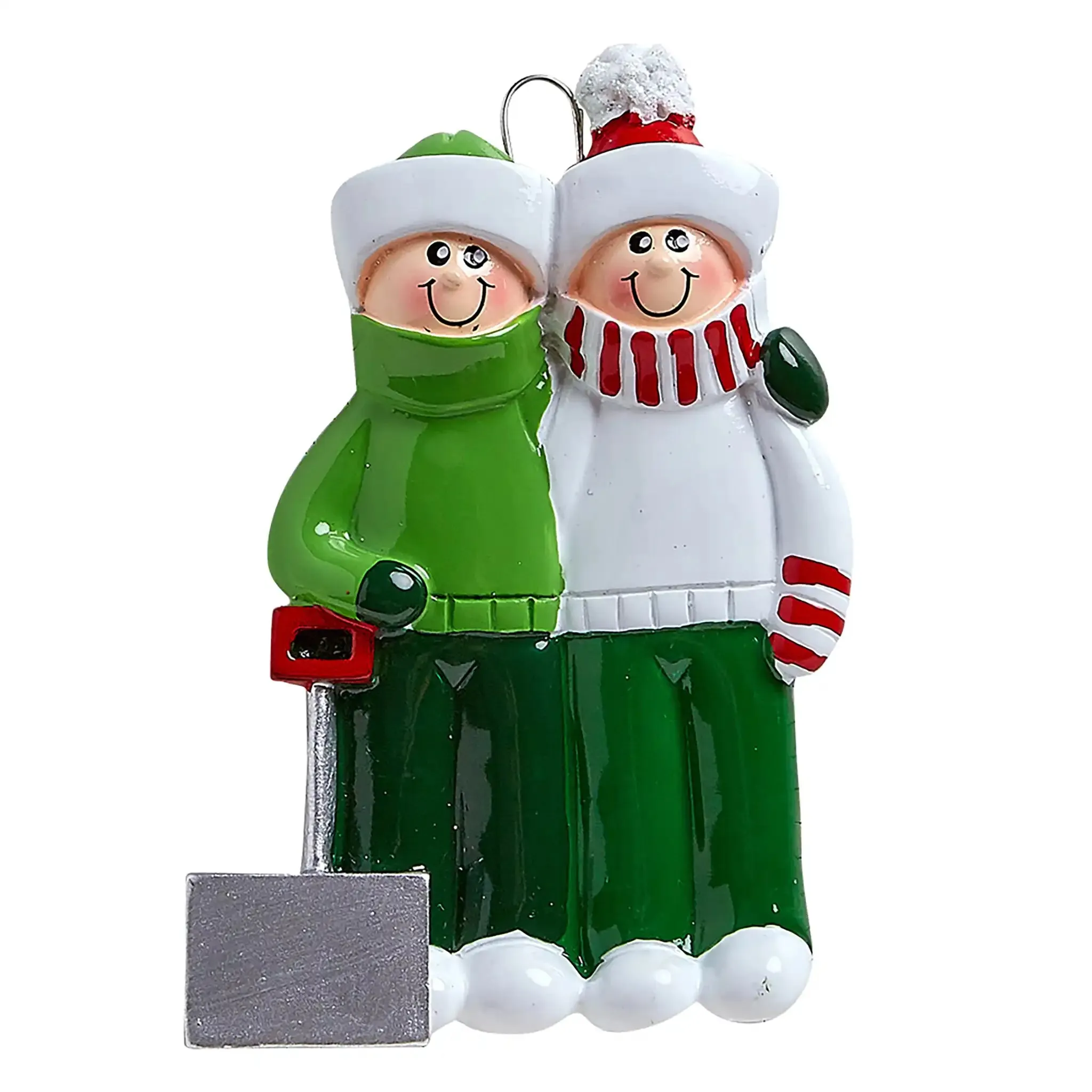 Snow Shovel Couple Personalized Ornament