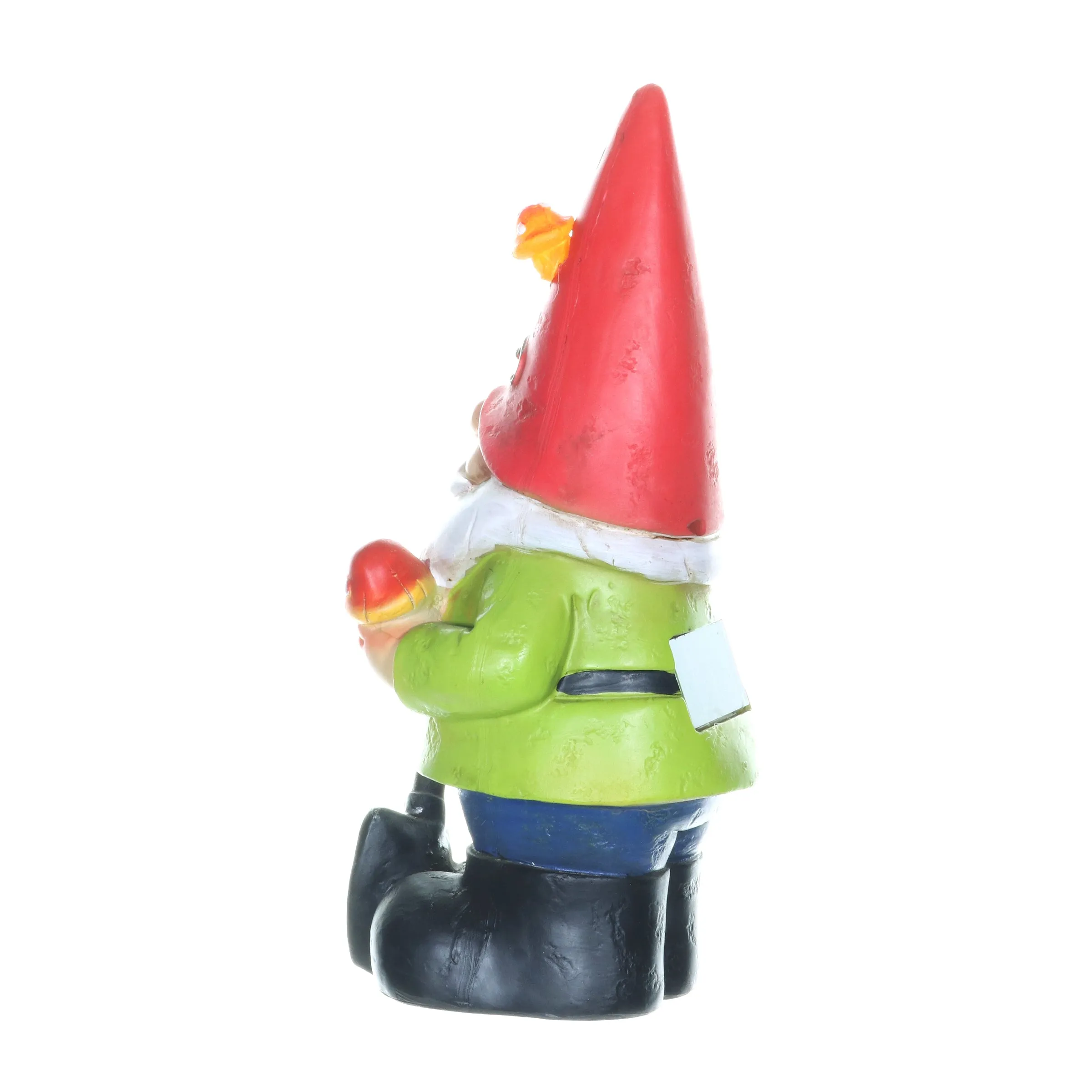 Solar Red Hat Roy Garden Gnome Statue with Shovel, 10 Inch