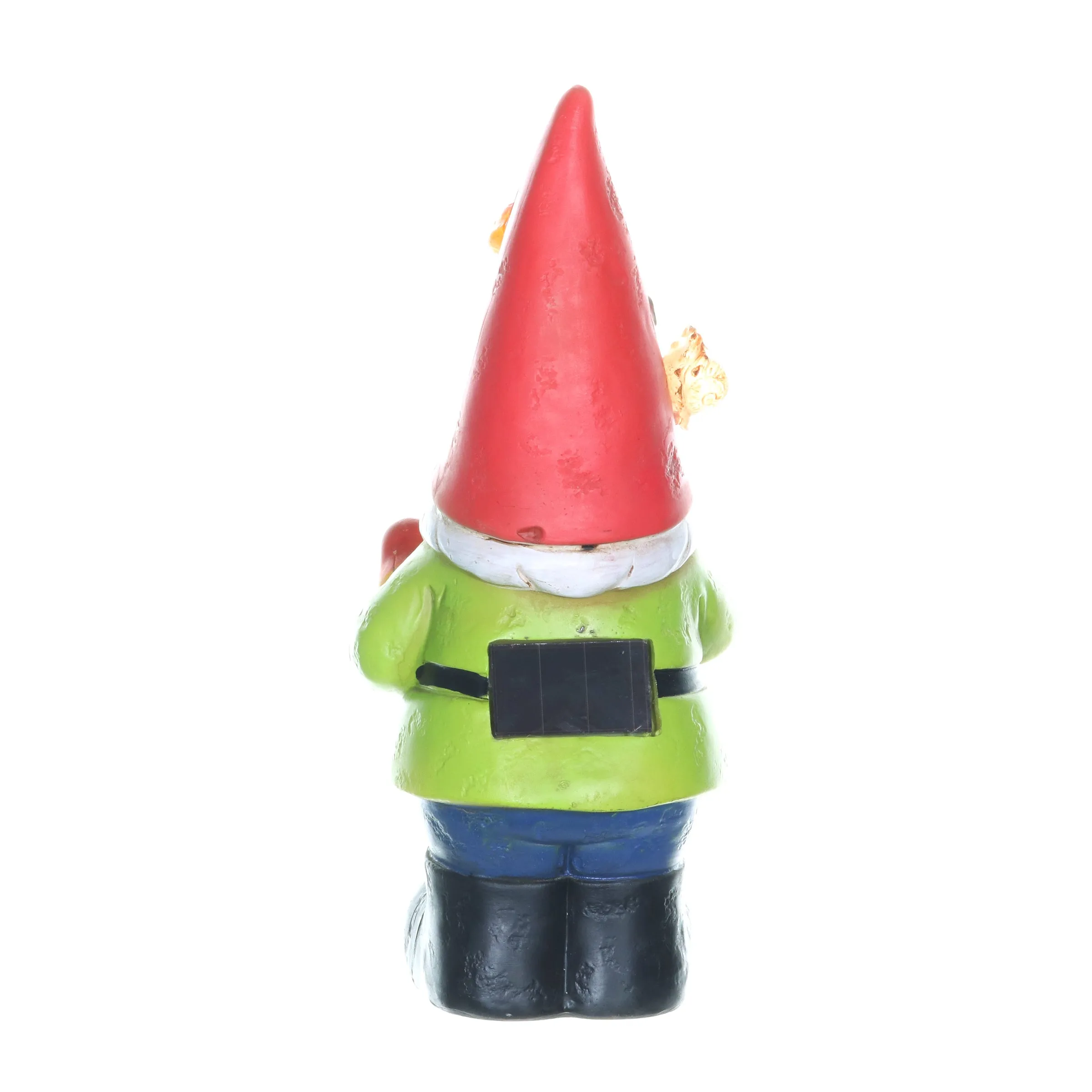 Solar Red Hat Roy Garden Gnome Statue with Shovel, 10 Inch