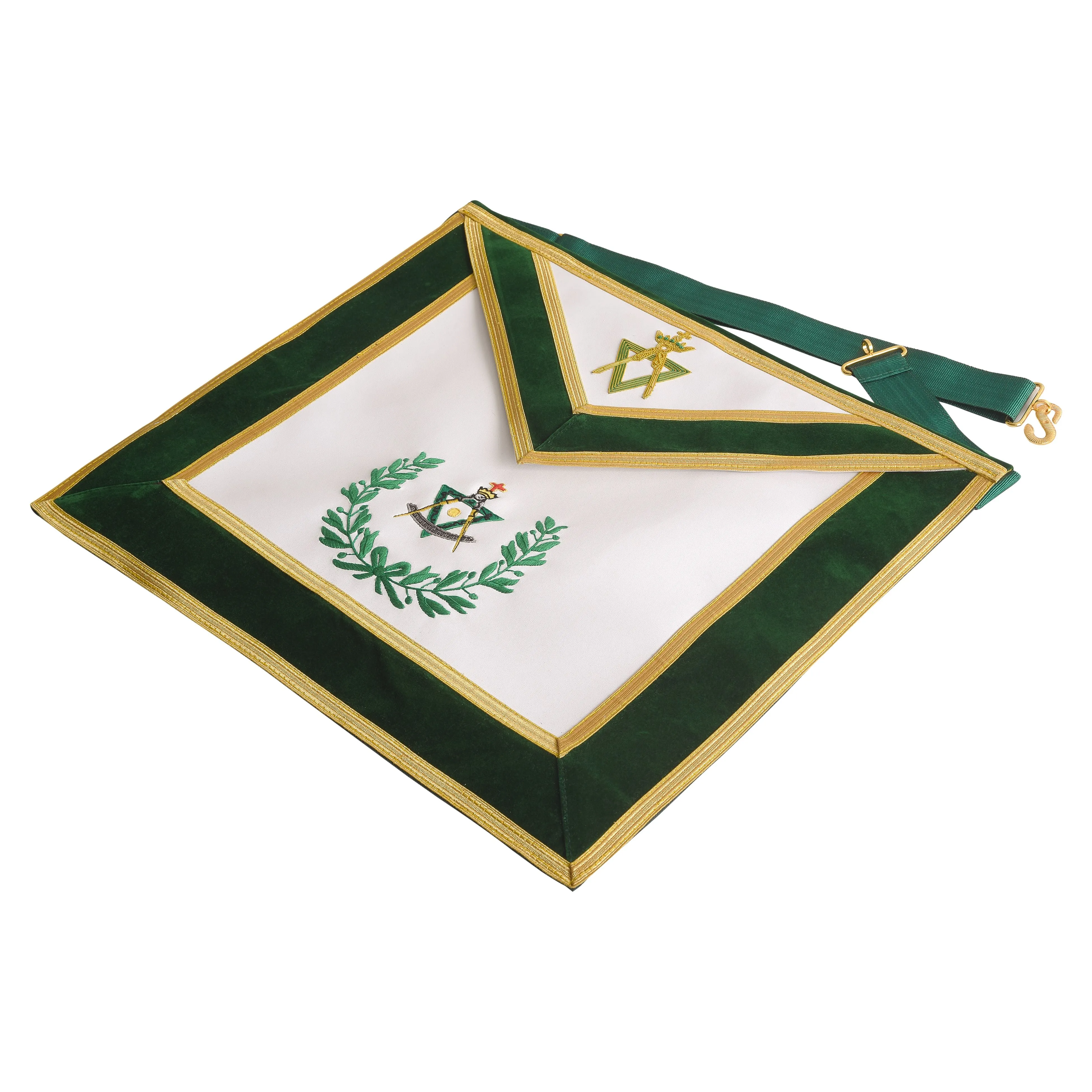 Sovereign Master Allied Masonic Degrees Apron - Green Velvet