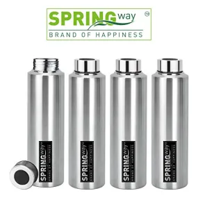 SPRINGWAY Eco-Neer Stainless Steel Water Bottle, 1000ml -Set of 4