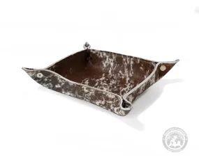 Square Cowhide Hair on Tray - Dark Tones