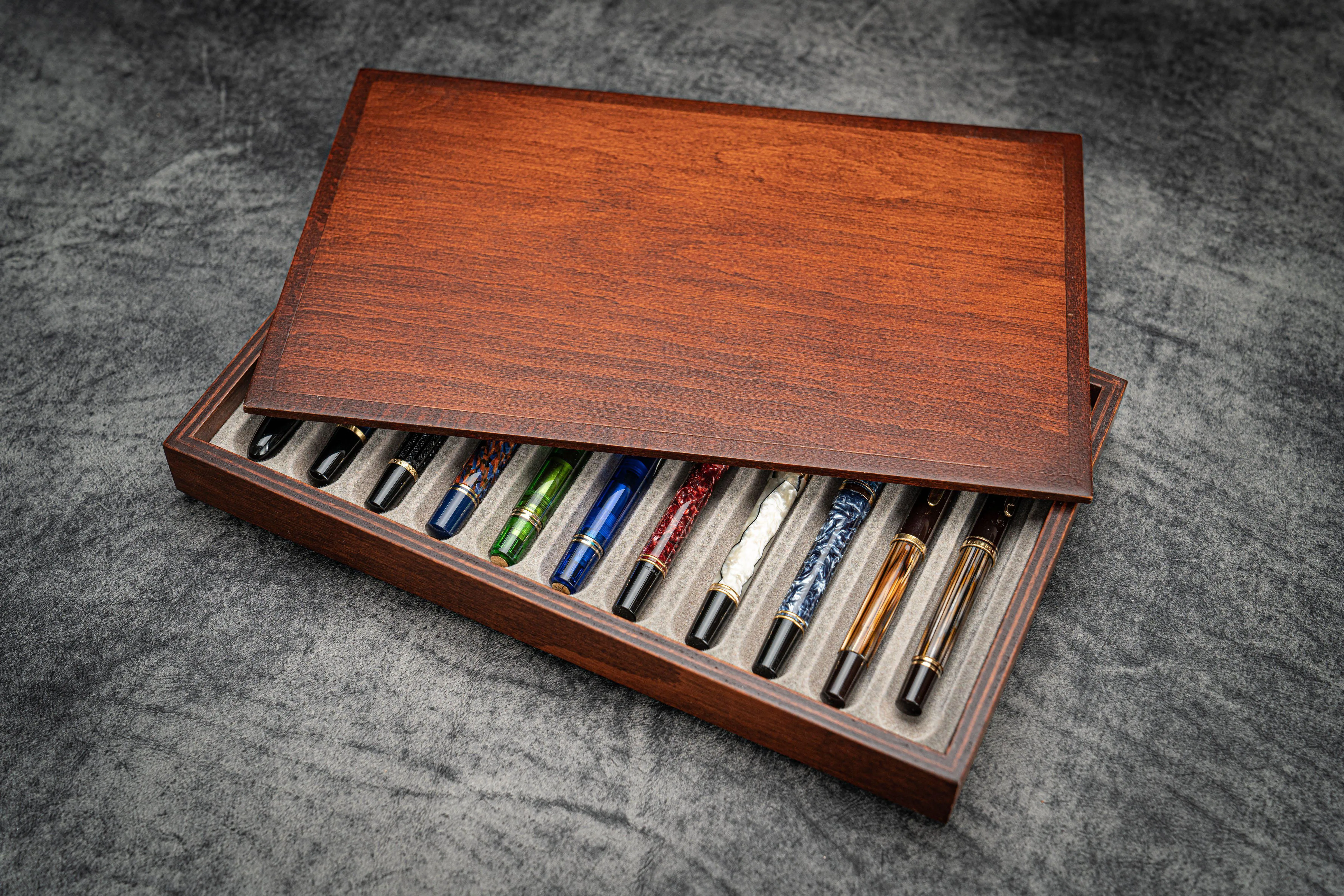 Stack & Store Wood Pen Display Box - With Wood Lid