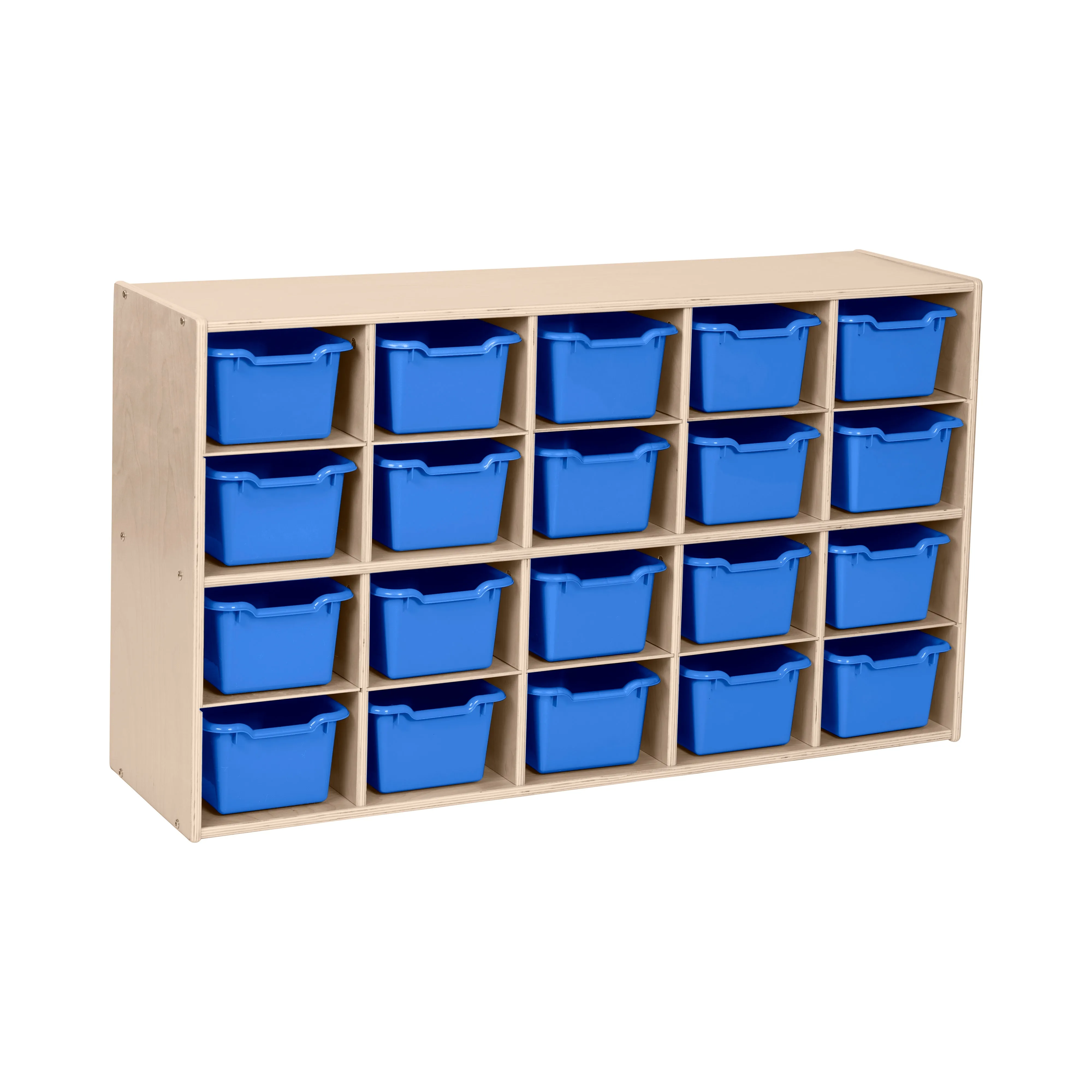 Streamline 20 Cubby Tray Storage Cabinet with Scoop Front Storage Bins, 4x5, Classroom Furniture