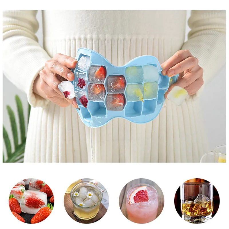 Summer Creative Gourd Shape Silicone Frozen Ice Mold with Lid