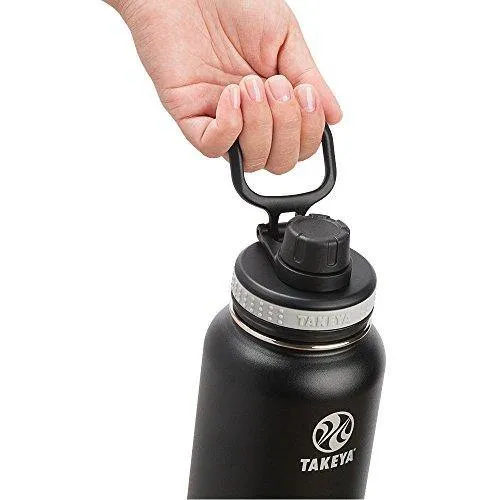 Takeya Black Originals Vacuum-Insulated Stainless-Steel Water Bottle, 32oz