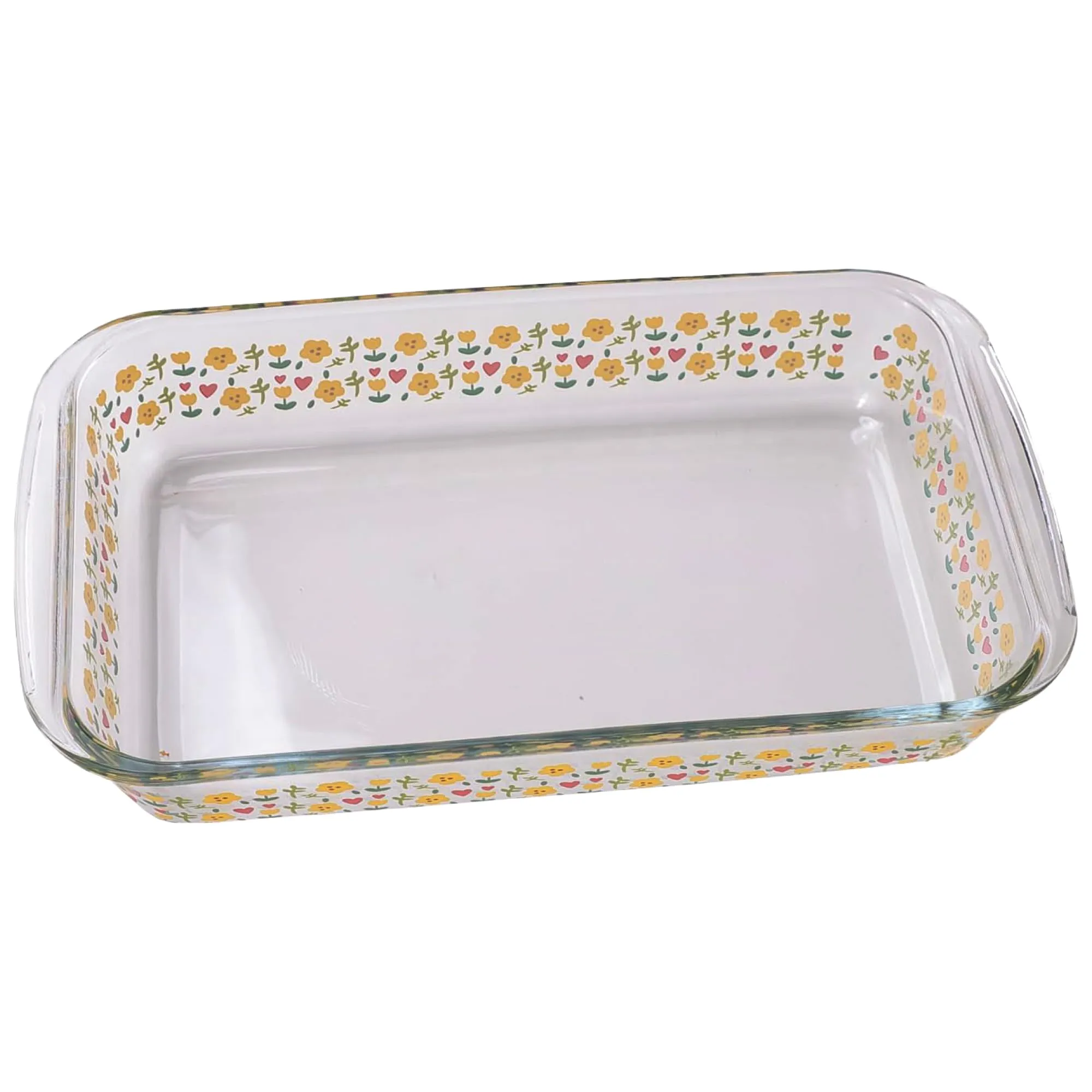 The Better Home Zeno (1L) Borosilicate Glass Baking Tray For Microwave Oven | Baking Dish | Baking Pan | Bake & Serve Dish | Bakeware | Glass Bowl For Microwave | Dishwasher Safe (Printed)