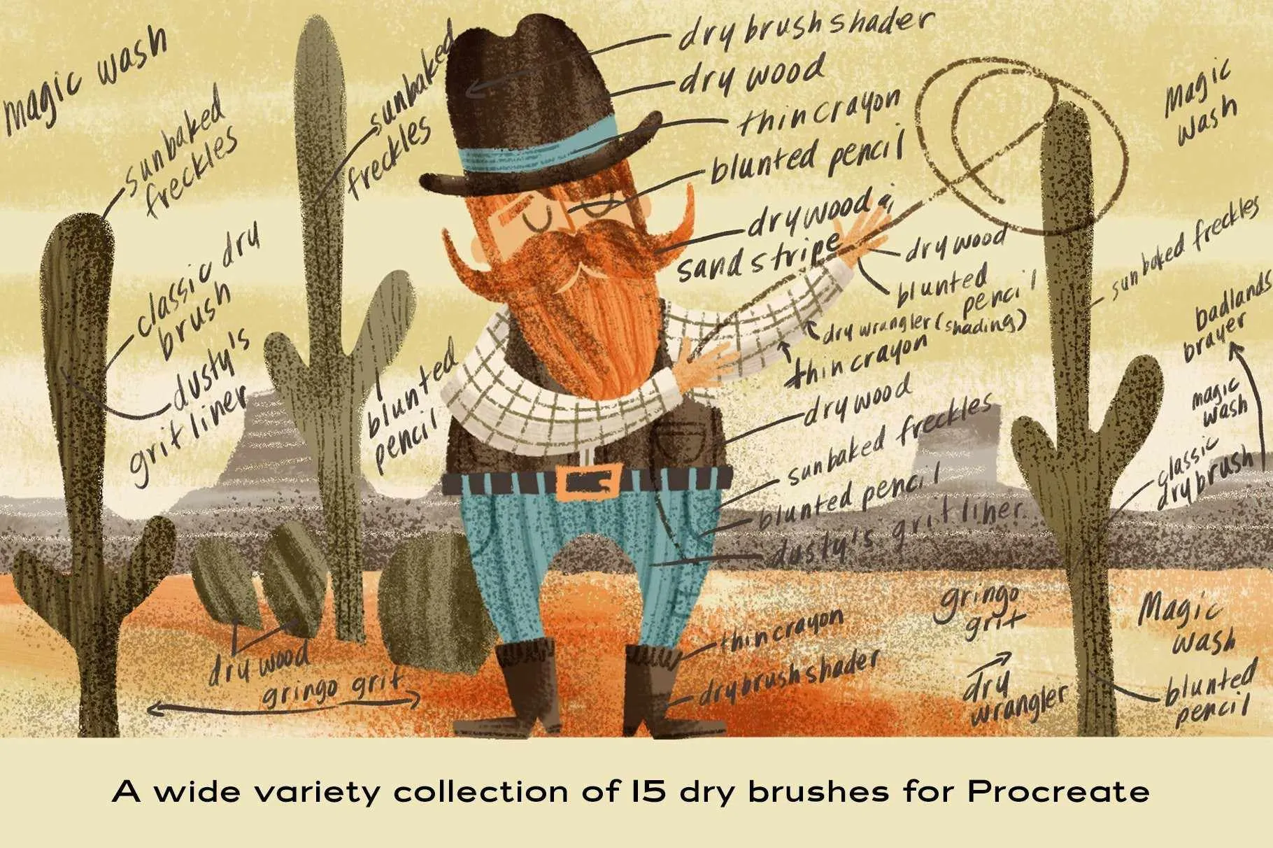 The Dry Brush Pack for Procreate