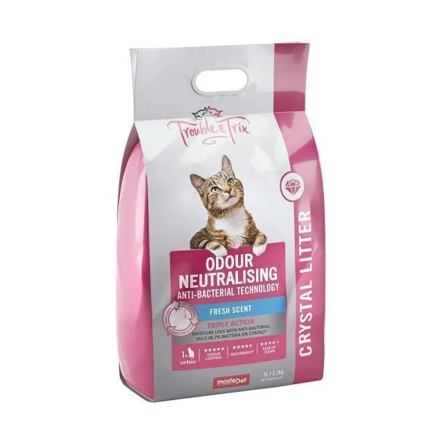 Trouble and Trix Odour Neutralising Anti-Bacterial Crystal Cat Litter 7L/2.7Kg