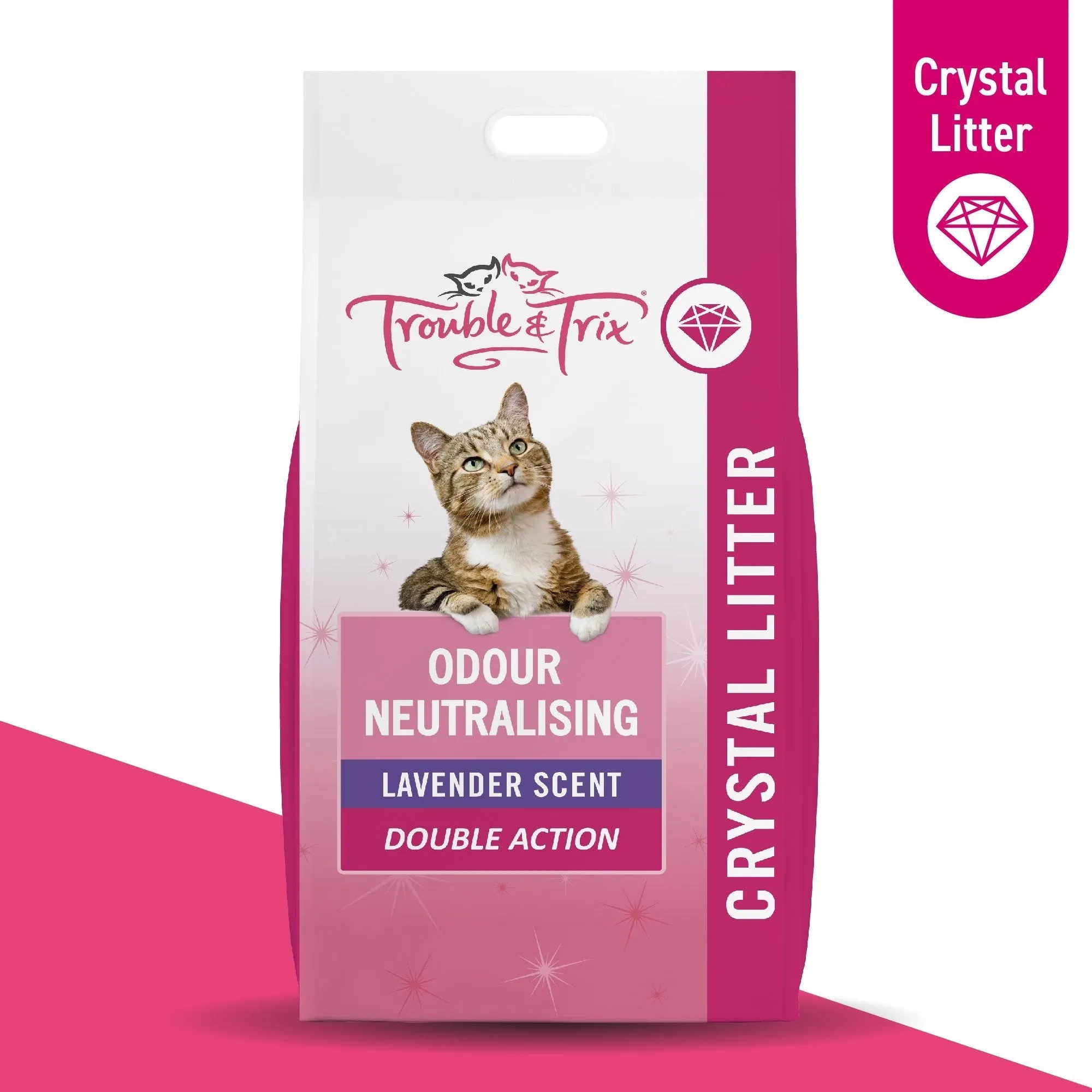 Trouble and Trix Odour Neutralising Lavender Crystal Cat Litter 15L/6.4kg