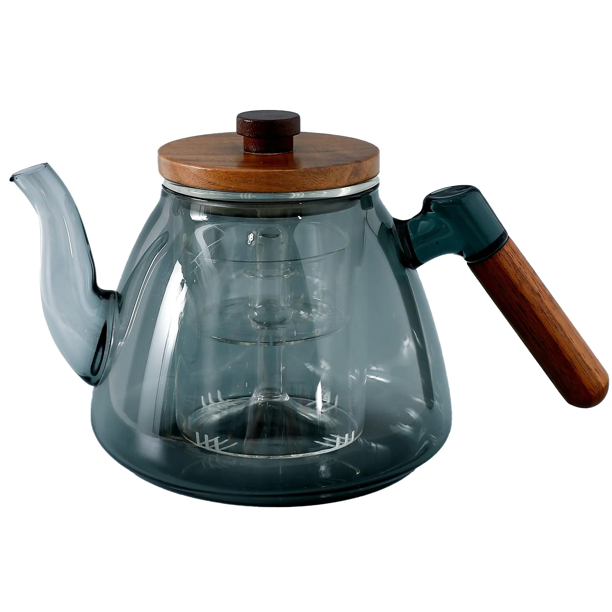 UMAI Borosilicate Glass Tea Pot (800ml)| Glass Kettle For Gas Stove | Stovetop Safe with Removable Glass Infuser Bamboo Handle & Lid | Tea Kettle Glass | Teapot | Tea Maker Kettle | Tea Infuser Kettle