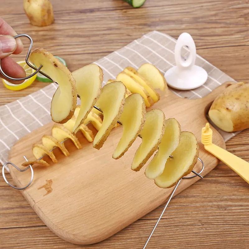 Vegetable Fruit Spiral Slicer Models Cutter Shredder For Cooking Chips Stainless Steel Kitchen Tools Accessories Gadgets