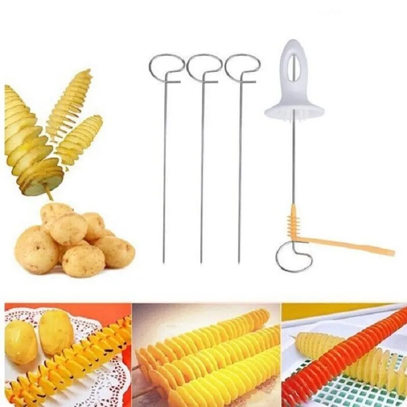 Vegetable Fruit Spiral Slicer Models Cutter Shredder For Cooking Chips Stainless Steel Kitchen Tools Accessories Gadgets