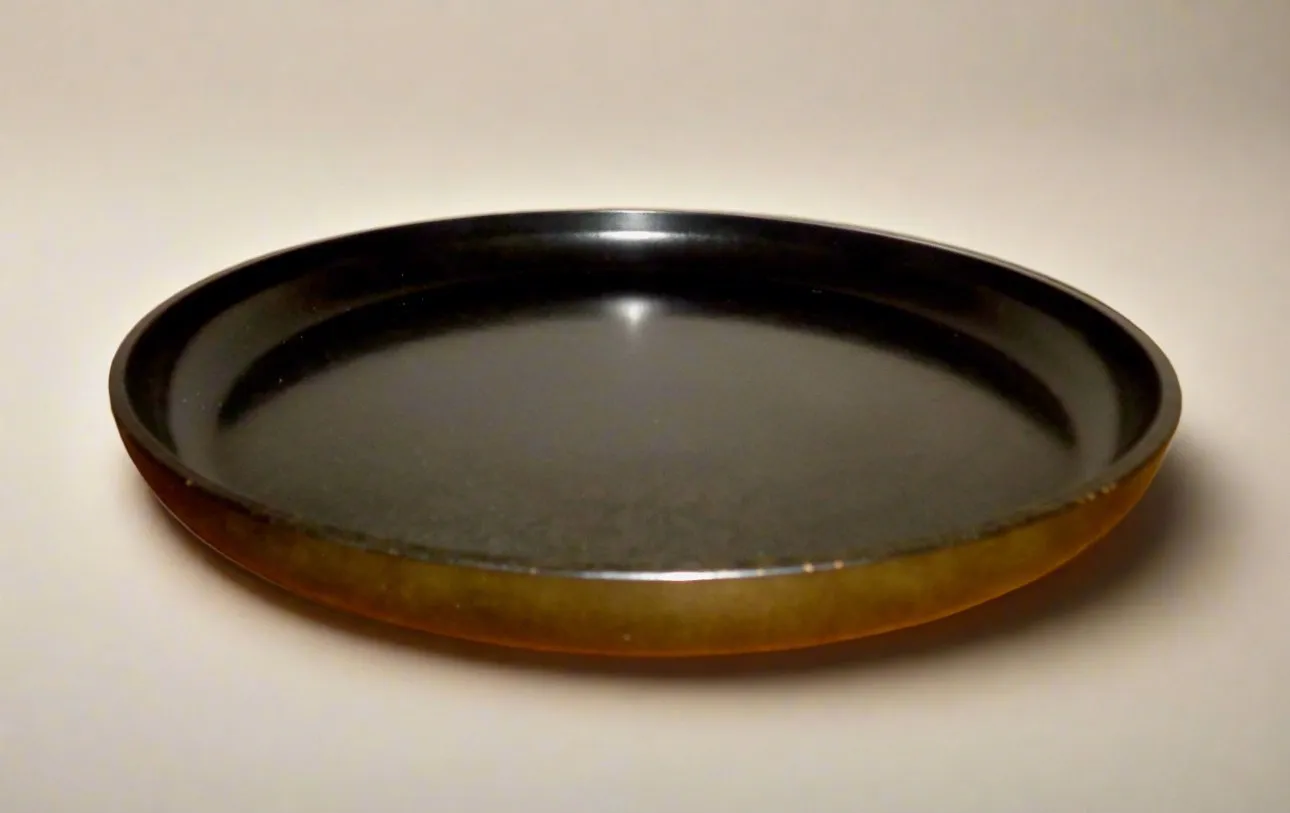 Vintage 12 Inch Circular Brown Bakelite Drinks Tray