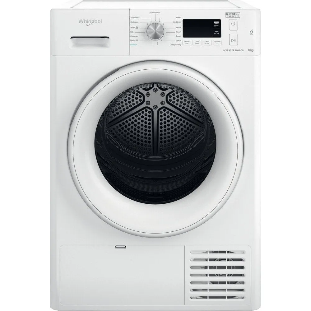 Whirlpool FFTM118X2UK 8Kg Heat Pump Tumble Dryer, 59.5cm Wide - White