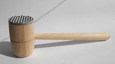 Wooden Kitchen Hammer-Shaped Meat Tenderizer & Chopper Pyramid-shaped Head Wood