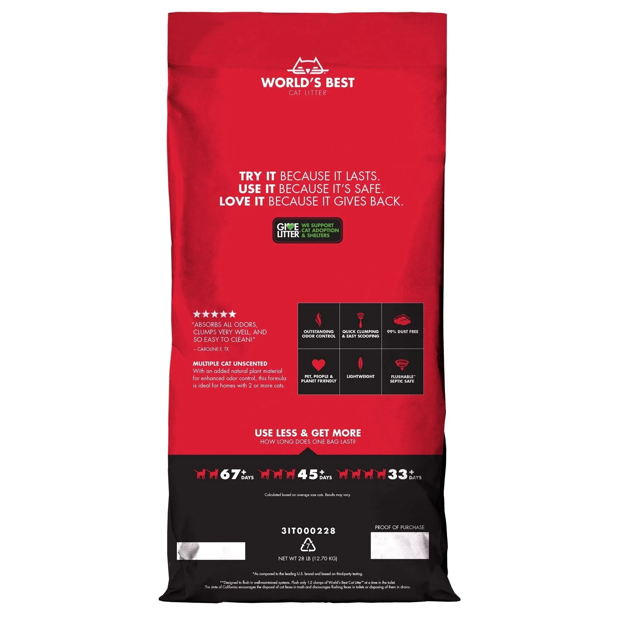 Worlds Best Multiple Cat Clumping Cat Litter 12.7kg