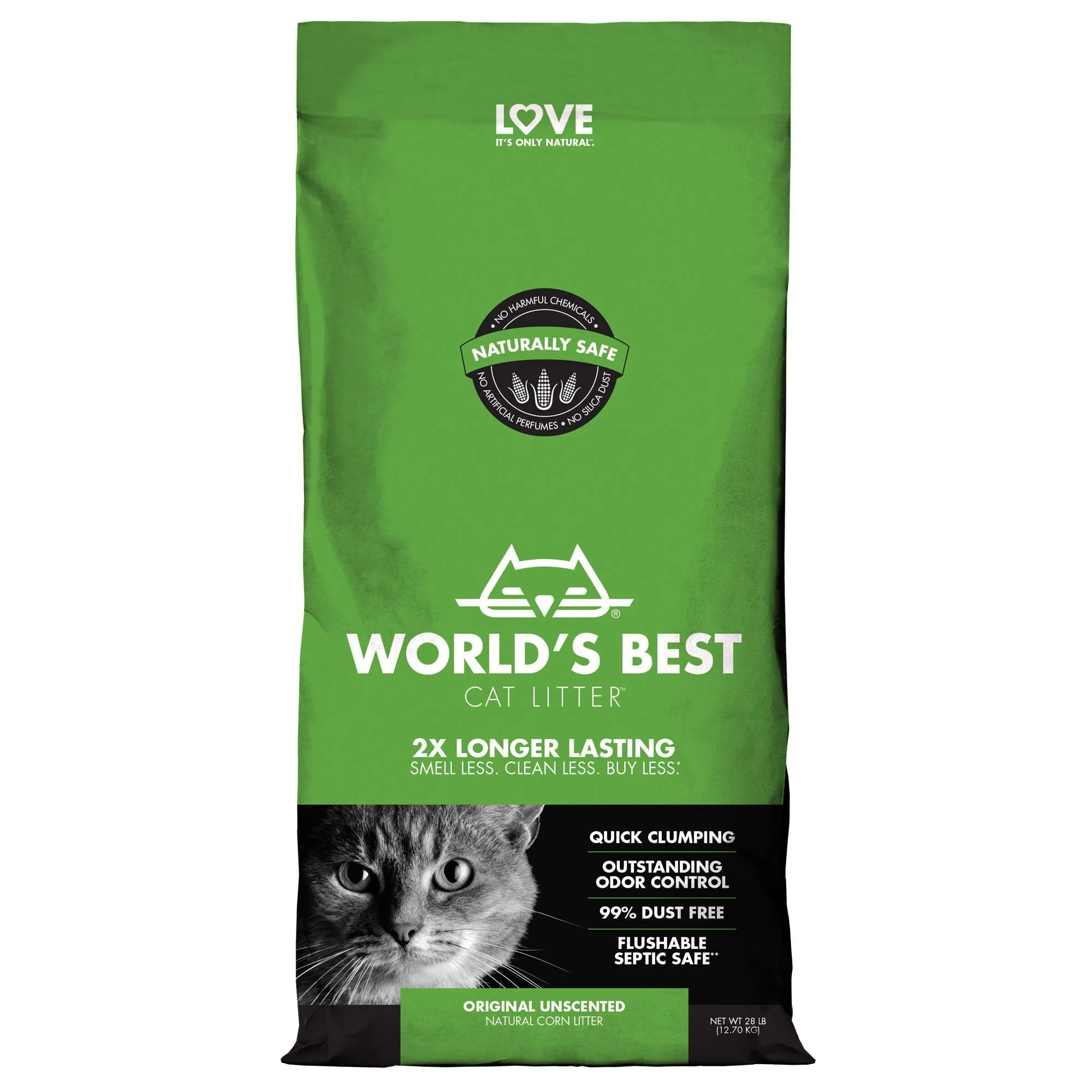 Worlds Best Original Unscented Clumping Cat Litter 12.7kg