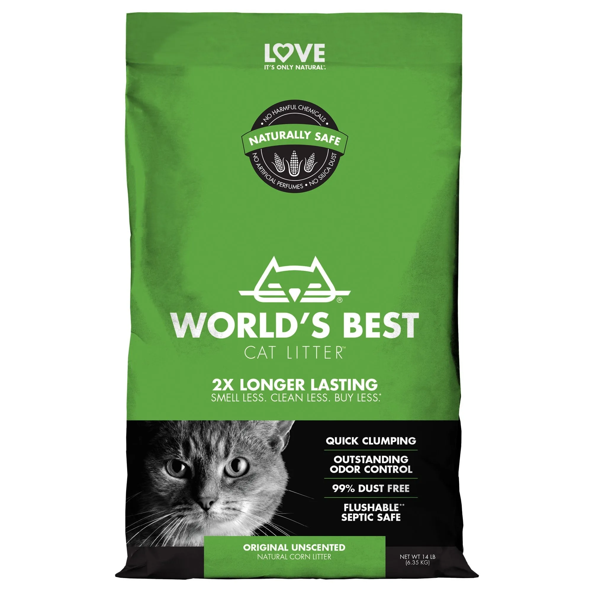 Worlds Best Original Unscented Clumping Cat Litter 6.35kg