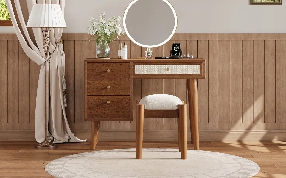 Zano Makeup Vanity Set - Walnut